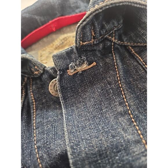 BARE FOX Denim Vest Men M Blue Retro Gorpcore Goth Cowboy Western Outdoor Y2K - Picture 11 of 11